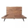 Modern Solid Wood Bed Frame with Organic Headboard Design