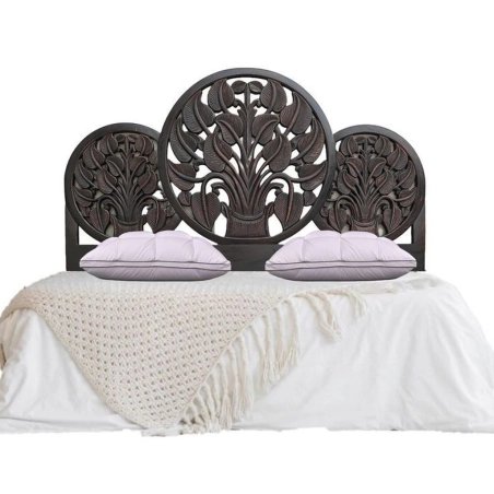 Exquisite Hand Carved Wooden Bed Headboard Traditional Classic Design