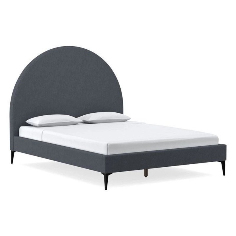 Upholstered Bed Frame with Arched Headboard Upholstered Bed Frame with Arched Headboard