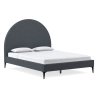 Upholstered Bed Frame with Arched Headboard