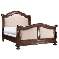 Elegant Classic Upholstered Wood Bed Frame