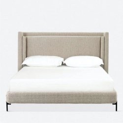 Modern Upholstered Fabric Bed Frame with Headboard