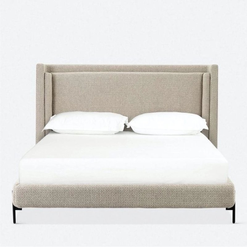 Modern Upholstered Fabric Bed Frame with Headboard Modern Upholstered Fabric Bed Frame with Headboard
