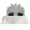 Ornate Carved Wooden Bed with Decorative Leaf Headboard