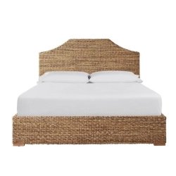 Tropical Coastal Woven Bed Frame with Headboard