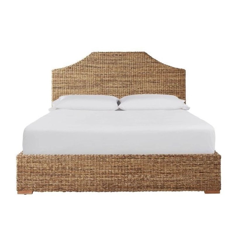 Tropical Coastal Woven Bed Frame with Headboard Tropical Coastal Woven Bed Frame with Headboard