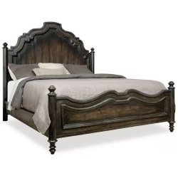Classic Carved Wood Platform Bed Frame