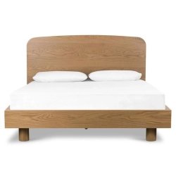 Solid Wood Minimalist Bed Frame with Headboard