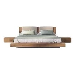 Modern Floating Platform Bed with Integrated Nightstands