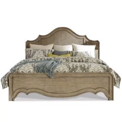 Elegant Solid Wood King Bed Frame with Shaped Headboard and Footboard