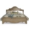 Elegant Solid Wood King Bed Frame with Shaped Headboard and Footboard