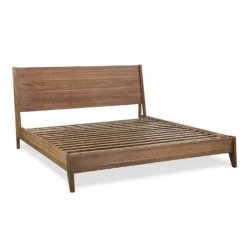 Solid Wood Platform Bed Frame Modern Minimalist with Headboard