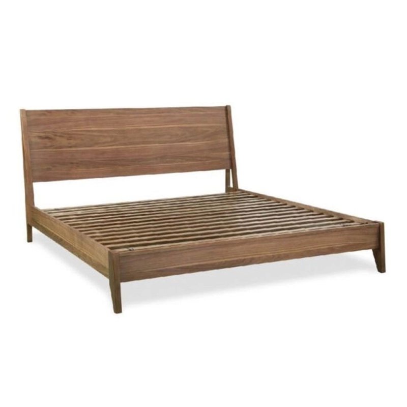 Solid Wood Platform Bed Frame Modern Minimalist with Headboard