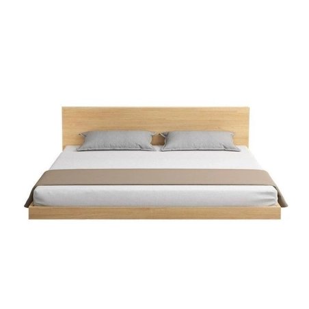 Modern Minimalist Wooden Platform Bed Frame Natural Finish