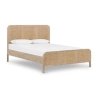 Coastal Modern Rattan Headboard Wood Bed Frame Queen Size