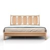 Solid Wood Bed Frame with Modern Oval Headboard Detail