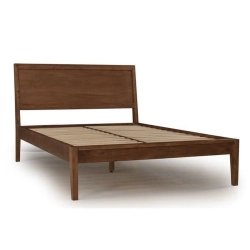 Modern Minimalist Wooden Bed Frame with Slatted Base