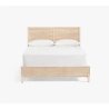 Contemporary Light Wood Platform Bed Frame with Paneled Headboard
