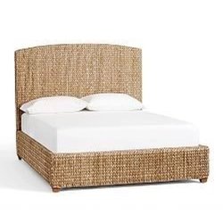 Coastal Woven Headboard Bed Frame Natural Finish
