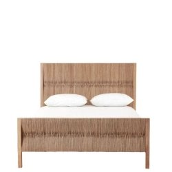 Handwoven Natural Fiber Modern Bed Frame