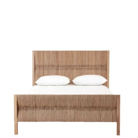 Handwoven Natural Fiber Modern Bed Frame