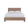 Handwoven Natural Rattan Headboard Platform Bed Frame