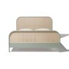 Modern Minimalist Rattan Cane Bed Frame with Metal Base