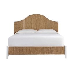 Coastal Handwoven Jute Bed Frame with Curved Headboard