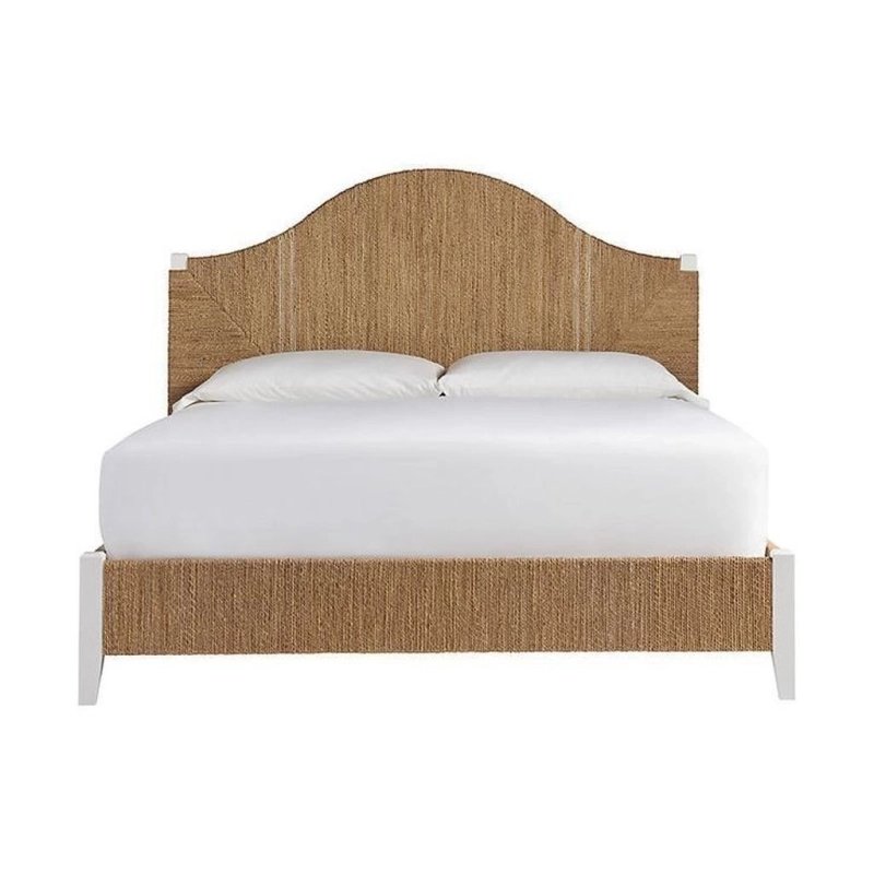 Coastal Handwoven Jute Bed Frame with Curved Headboard Coastal Handwoven Jute Bed Frame with Curved Headboard