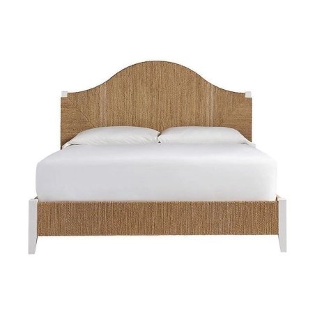Coastal Handwoven Jute Bed Frame with Curved Headboard