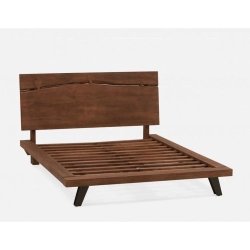 Modern Wooden Bed Frame with Slat Base Support