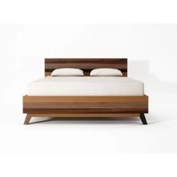 Modern Solid Wood Platform Bed Frame with Headboard