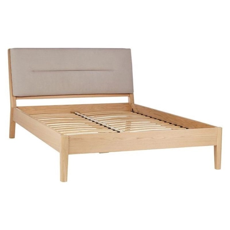 Modern Minimalist Wooden Bed Frame with Upholstered Headboard Modern Minimalist Wooden Bed Frame with Upholstered Headboard