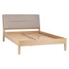 Modern Minimalist Wooden Bed Frame with Upholstered Headboard