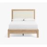 Modern Minimalist Wood Frame Upholstered Headboard Bed