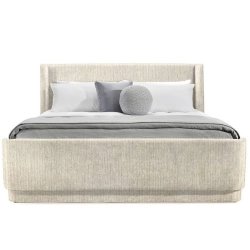 Upholstered Fabric Platform Bed Frame with Headboard