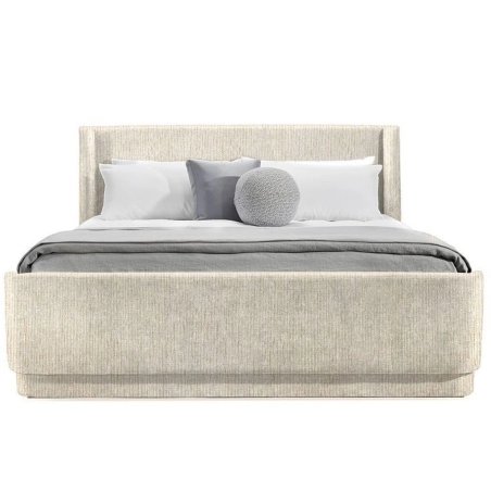 Upholstered Fabric Platform Bed Frame with Headboard