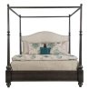 Elegant Four Poster Canopy Bed with Upholstered Headboard