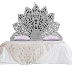 Hand Carved Solid Wood Bohemian Style Headboard