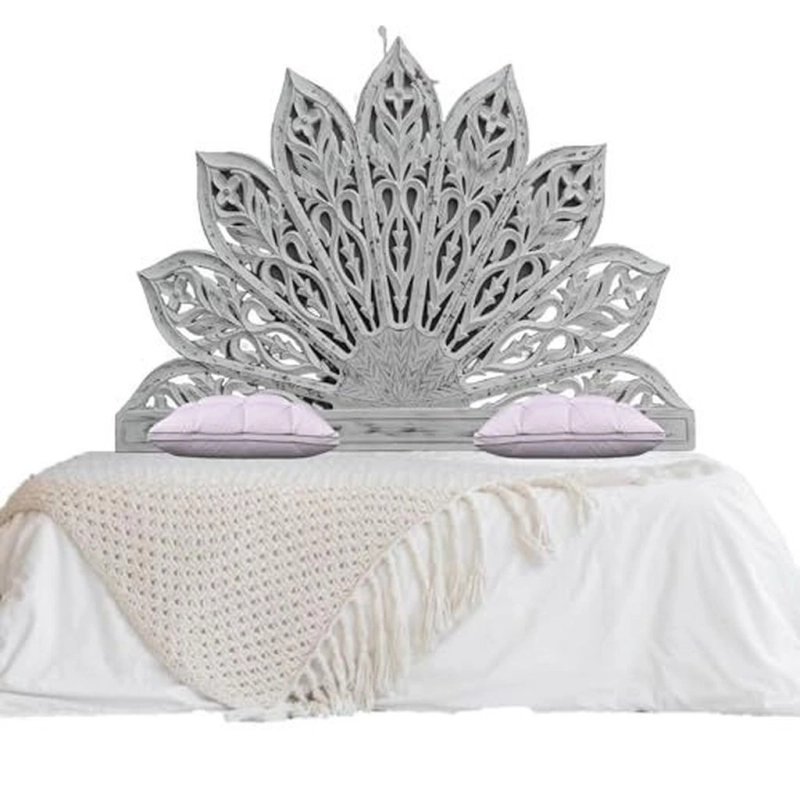 Hand Carved Solid Wood Bohemian Style Headboard Hand Carved Solid Wood Bohemian Style Headboard