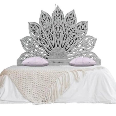 Hand Carved Solid Wood Bohemian Style Headboard