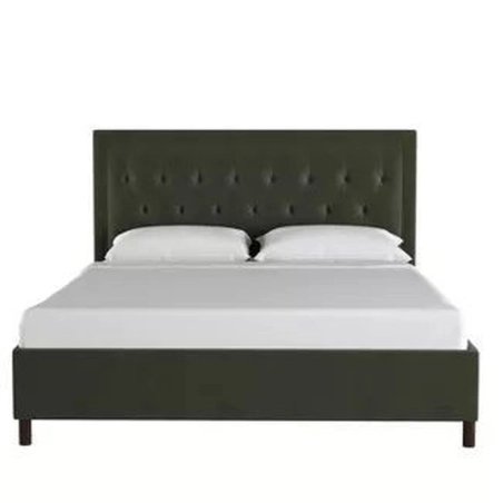 Stylish Upholstered Bed Frame with Tufted Headboard - Modern Design
