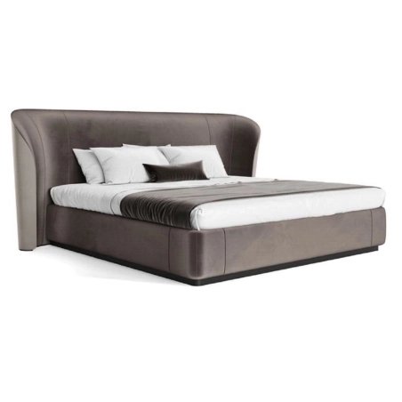 Luxurious Upholstered Platform Bed with Wingback Headboard