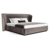 Luxurious Upholstered Platform Bed with Wingback Headboard