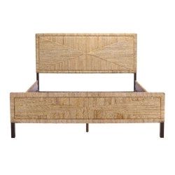 Handcrafted Natural Fiber Woven King Bed Frame