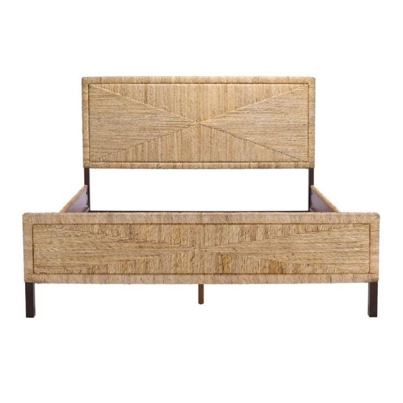 Handcrafted Natural Fiber Woven King Bed Frame