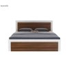 Modern Minimalist Two-Tone Wooden Bed Frame - White and Brown Finish