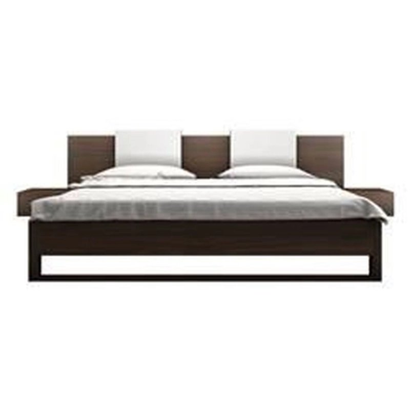 Modern Minimalist Wooden Bed with Integrated Nightstands
