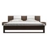 Modern Minimalist Wooden Bed with Integrated Nightstands