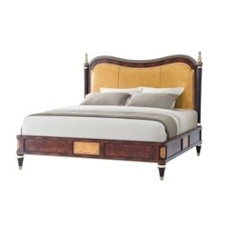 Classic Upholstered Headboard Wooden Bed Frame